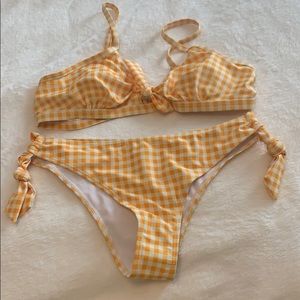 Yellow gingham bikini set